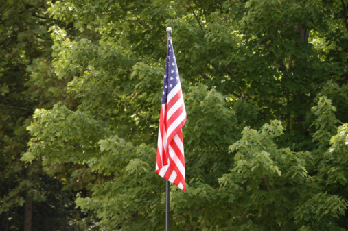 American flag waving in the wind