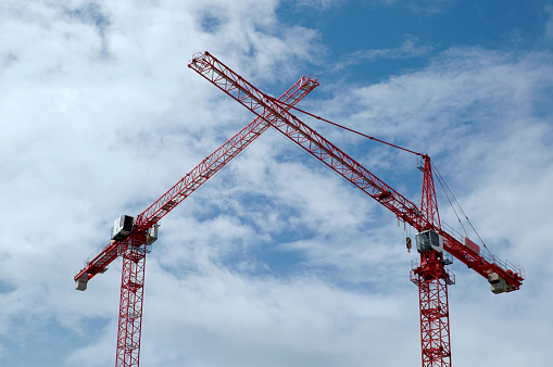 A crane at a construction site in Vienna