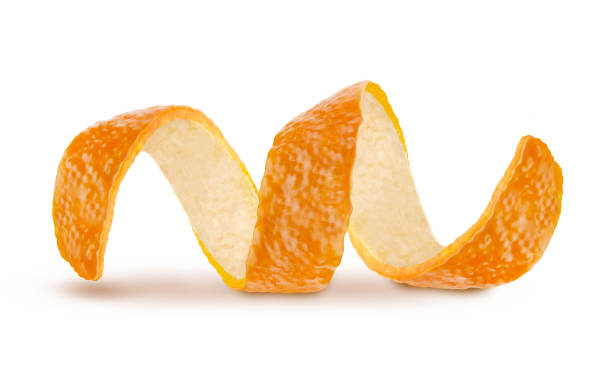 istock Orange zest peel spiral isolated on white 894460840