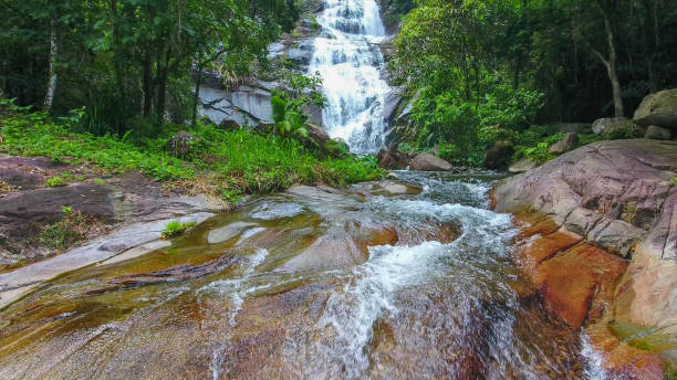 istock Aerial shot tropical forest and  Waterfall  south Thailand 894464242