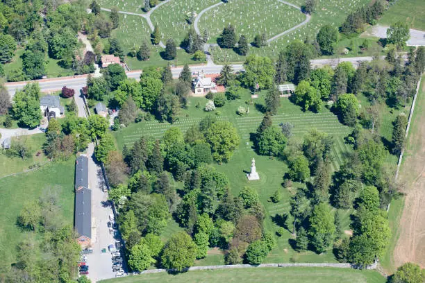 Aerial view of the National Cemetery Antietam National Battlefield