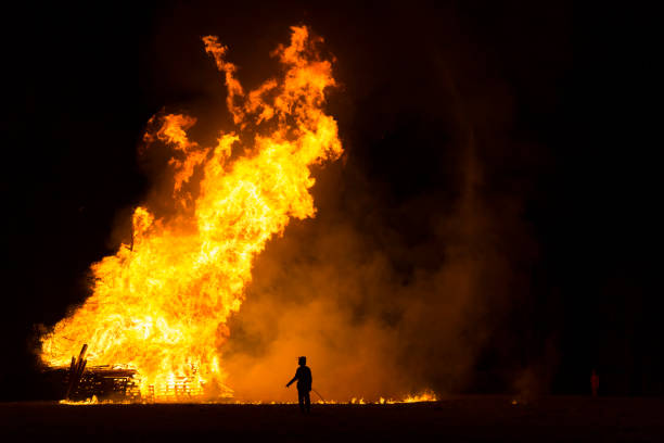 istock Bafana Celebration, Large bonfire, Italy 894471866