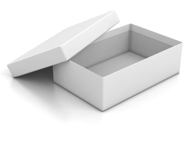 istock White blank shallow open box isolated over white background 894472318