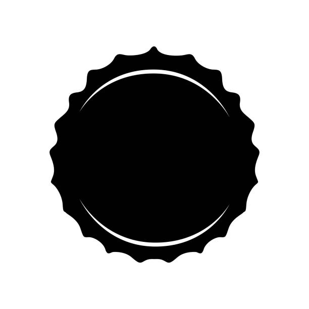 Isolated beer icon Isolated silhouette of a beer bottle cap, Vector illustration maltese silhouette stock illustrations