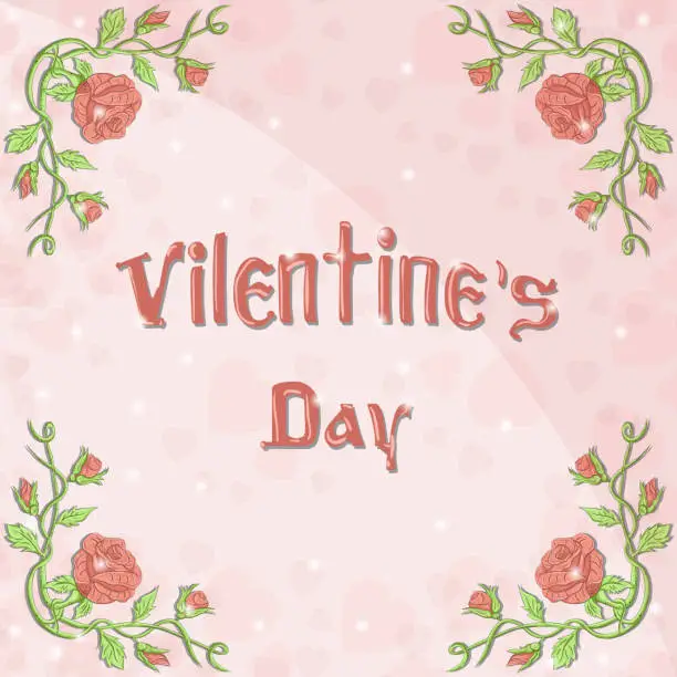 Vector illustration of festive background for greeting Valentines Day