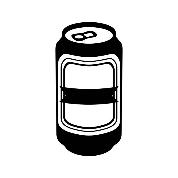 Isolated beer icon Isolated silhouette of a beer can, Vector illustration maltese silhouette stock illustrations