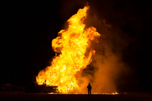 istock Celebrating Bafana with a large bonfire, Italy 894482052