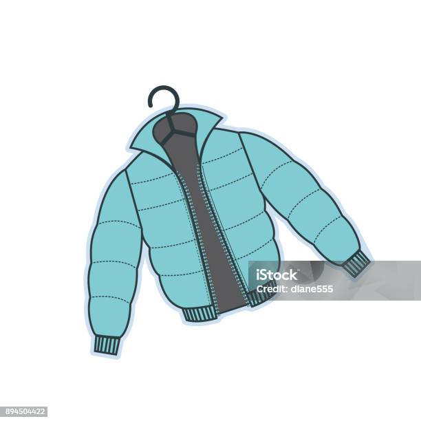 Winter Clothing Stock Illustration - Download Image Now - Coat - Garment, Coathanger, Vector