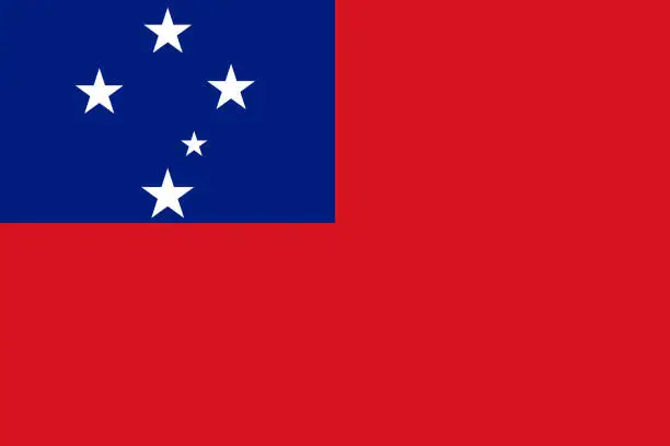 Vector illustration of Flag Samoa flat style