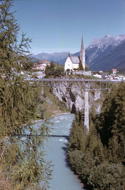 istock Municipality of Scuol with the river Inn. 894520870