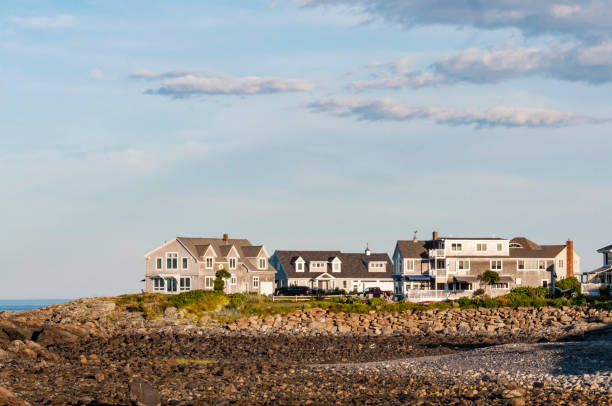 istock Maine houses with blue and clean sky 894523564