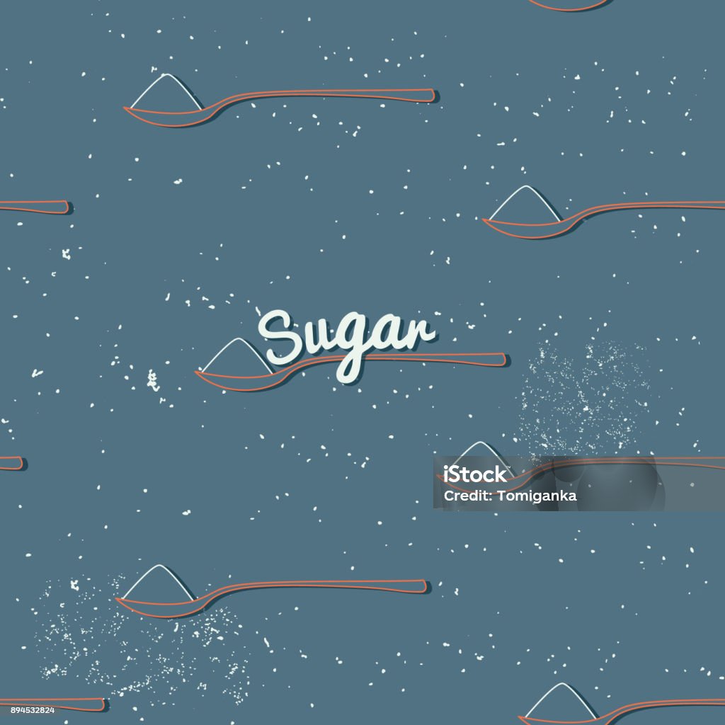 Sugar Pattern Sugar Seamless Pattern Spoon Of Sugar Stock Illustration - Download ...