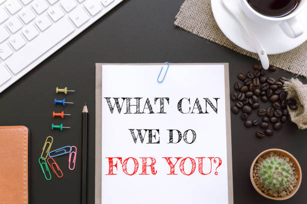 istock Text What Can We Do For You on white paper background / business concept 894532896