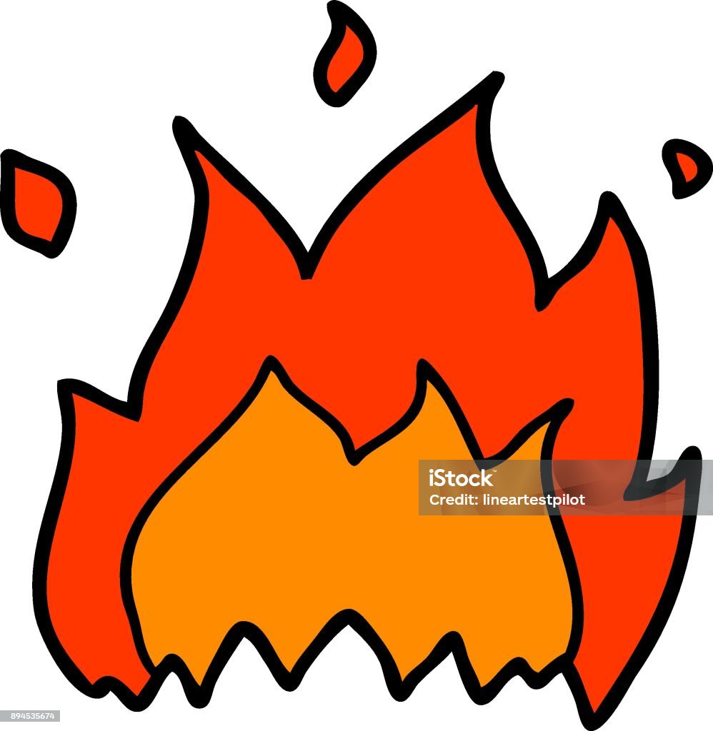 Fire Cartoon Basic Cartoon Fire Stock Illustration - Download Image Now - Animal, Art ...