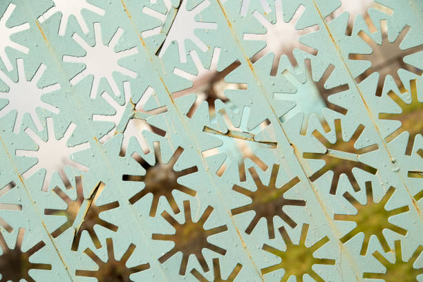 istock Decorative metal fence with stars as background 894535832