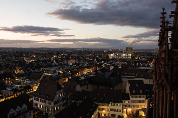 istock Basel switzerland, cityscape from minster after sunset 894539614