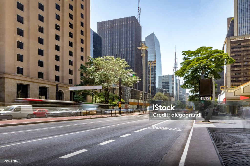 Paulista Avenue - Sao Paulo, Brazil Street Stock Photo
