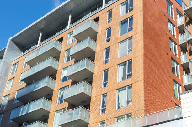 istock Modern condo buildings with huge windows in Montreal 894549058