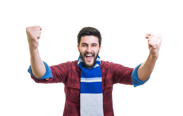 istock Sport fan with scarf 894549874