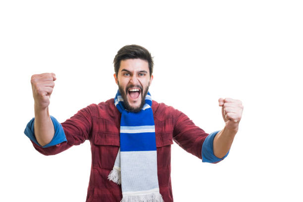 istock Sport fan with scarf 894549904