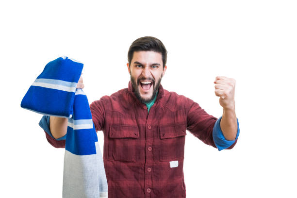 istock Sport fan with scarf 894549912