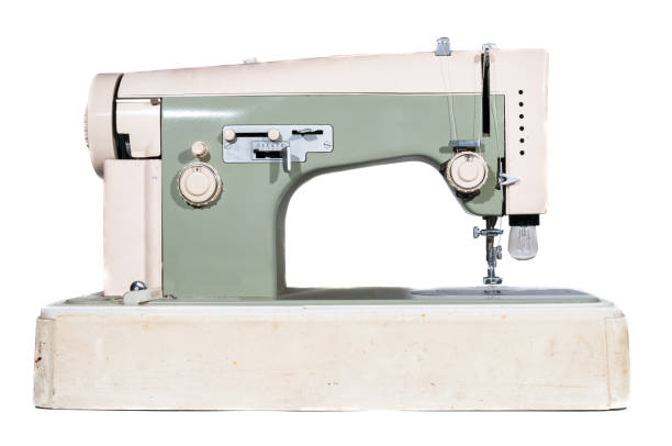 istock Vintage sewing machine on white background ready to sew 894556098