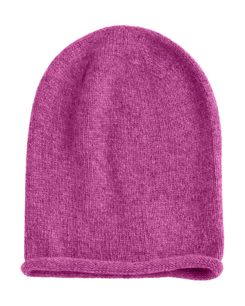 istock Pink long beanie autumn hat isolated 894556252