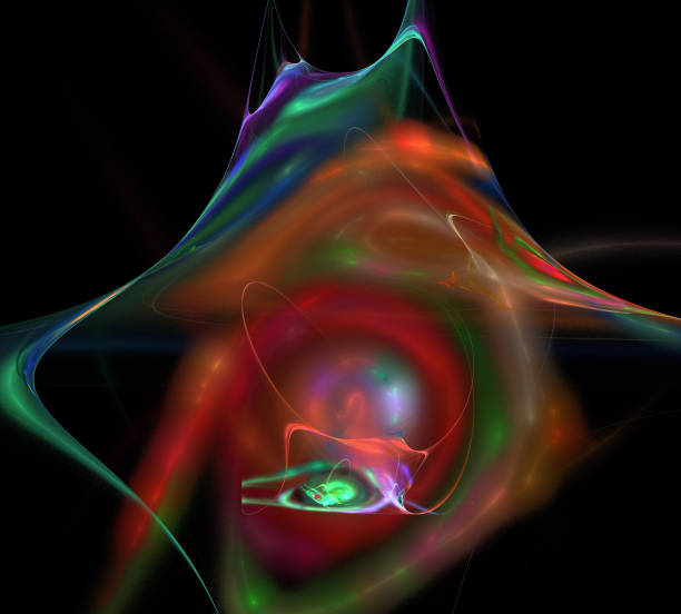 istock image of one Digital Fractal on Black Color 894558360