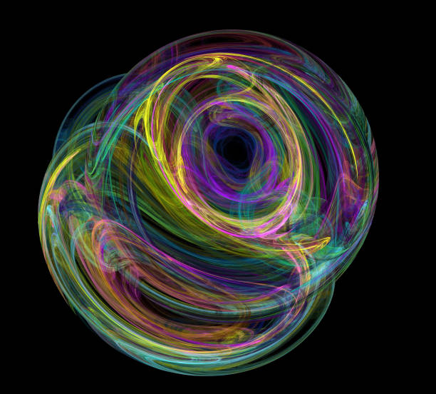 istock image of one Digital Fractal on Black Color 894559006