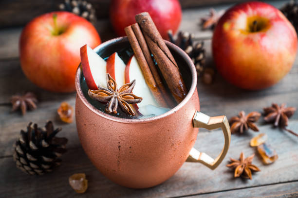 istock Cold Moscow Mule cocktail in copper mug on the rustic background 894559188