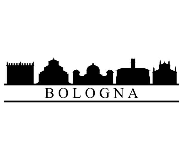 skyline von bologna - bologna stock-grafiken, -clipart, -cartoons und -symbole