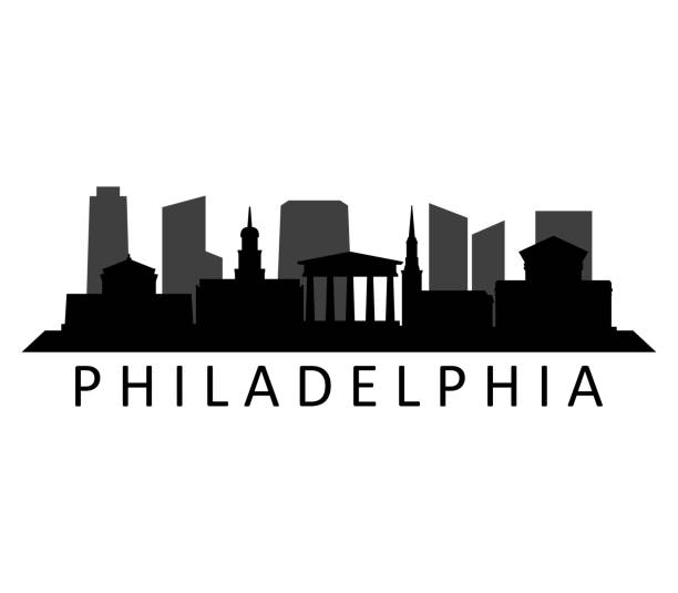 illustrazioni stock, clip art, cartoni animati e icone di tendenza di skyline di filadelfia - philadelphia mississippi