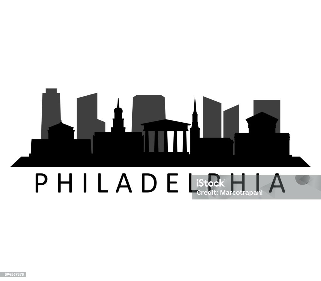 Philadelphia Graphics Philadelphia Skyline Stock Illustration - Download Image Now ...