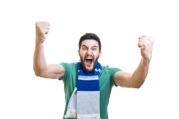 istock Sport fan with scarf 894573888