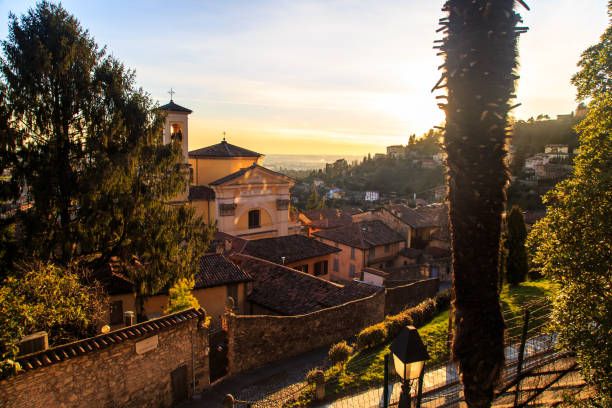 istock colorful sunset in Bergamo 894583224