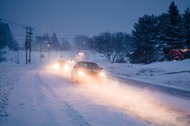 istock Blizzard on the Road during a Cold Winter Evening in Canada 894586684