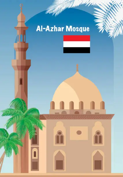 Vector illustration of Al-Azhar Mosque