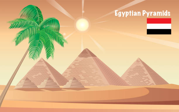 EGYPT PYRAMIDS VECTOR EGYPT PYRAMIDS pyramid of mycerinus stock illustrations