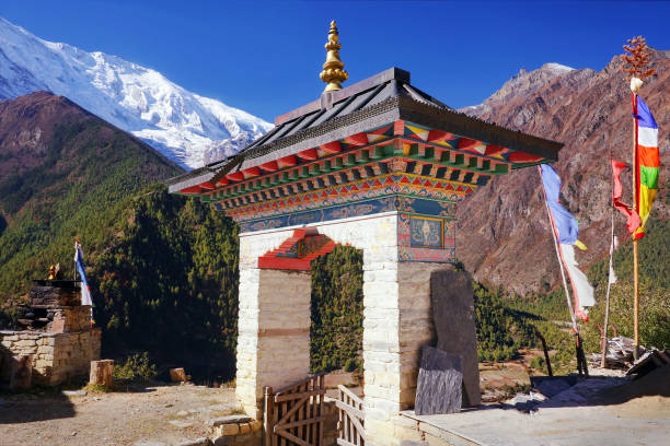 istock Gate to a buddhist monastery of Tibetan style at Himalayas 894593202