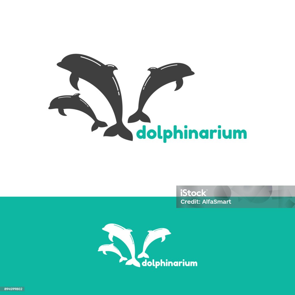 Dolphinarium design vector template Dolphin stock vector