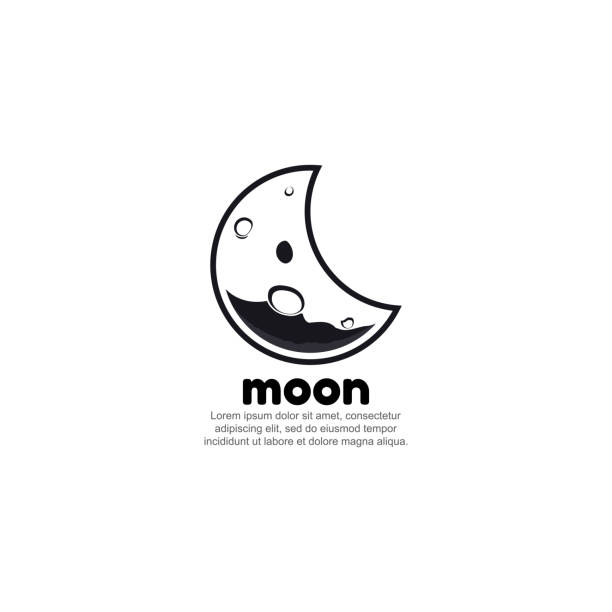 Moon Design Vector Template Stock Illustration - Download Image Now - Moon,  Logo, Cartoon - iStock
