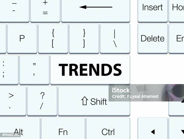 Key Button Stock Trends White Keyboard Button Stock Illustration - Download Image Now ...