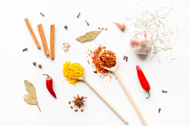 istock spices and herbs on a white background top view 894606156