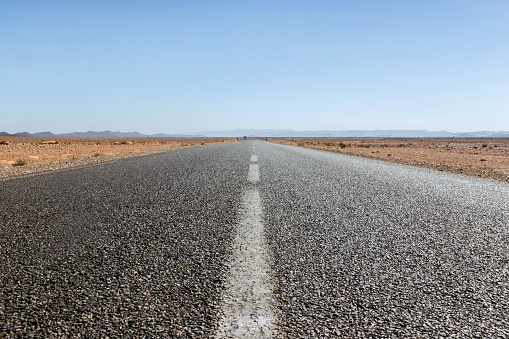 empty highway in sahara desert