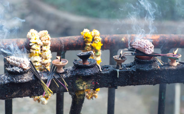 Candles in Dakshinkali Temple in Pharping, Nepal