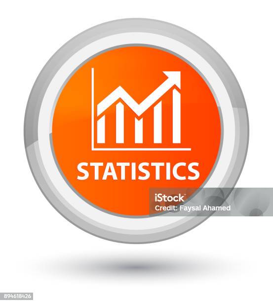 Statistics Graphics Orange Statistics Prime Orange Round Button Stock Illustration - Download ...