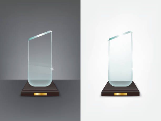 istock Realistic glass trophy, sport and business award 894623748