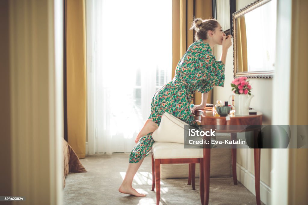 Young woman at home Women Stock Photo