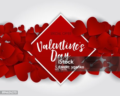 istock Valentine's Day Love and Feelings Sale Background Design. Vector illustration 894624270