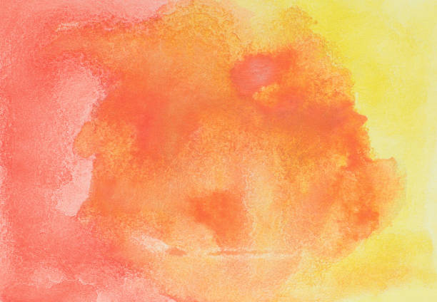 istock Abstract hand drawn orange and red watercolor 894626712